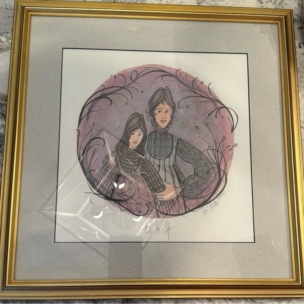 P. Buckley Moss Rare Framed Print "Pals For Life" Signed & Numbered 355/1000.